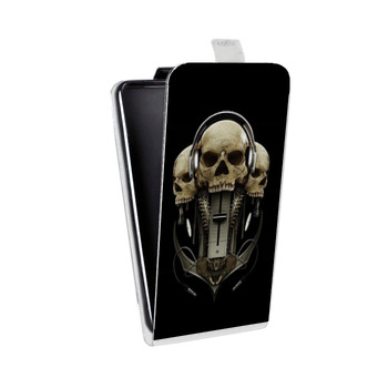 Дизайнерский вертикальный чехол-книжка для Sony Xperia E4g Мир черепов (на заказ)