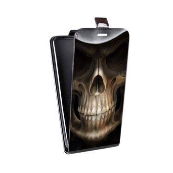 Дизайнерский вертикальный чехол-книжка для Iphone 7 Арт черепа (на заказ)
