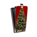Дизайнерский вертикальный чехол-книжка для Huawei Y9s Новогодняя елка