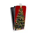 Дизайнерский вертикальный чехол-книжка для Sony Xperia XZ Новогодняя елка
