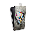 Дизайнерский вертикальный чехол-книжка для Motorola Moto E5 Plus Мир черепов