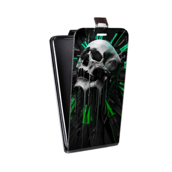 Дизайнерский вертикальный чехол-книжка для Iphone 5s Арт черепа (на заказ)