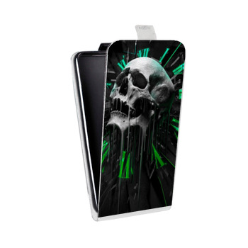 Дизайнерский вертикальный чехол-книжка для Iphone 5s Арт черепа (на заказ)
