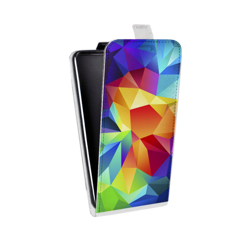 Дизайнерский вертикальный чехол-книжка для Iphone 12 Mini Геометрия радости