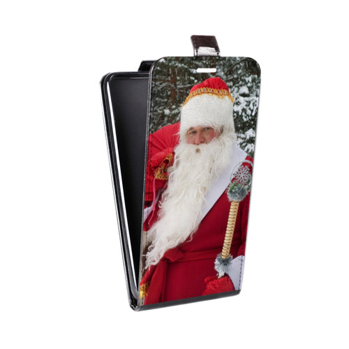 Дизайнерский вертикальный чехол-книжка для Nokia 7 Дед мороз и Санта