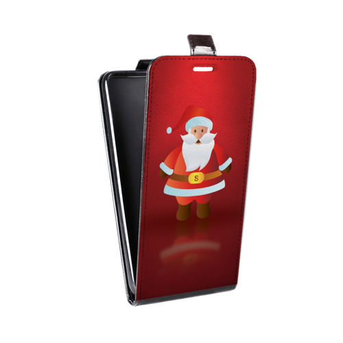 Дизайнерский вертикальный чехол-книжка для HTC Desire 530 Дед мороз и Санта