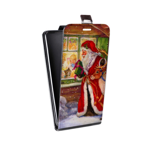 Дизайнерский вертикальный чехол-книжка для ASUS ZenFone 5 Lite Дед мороз и Санта