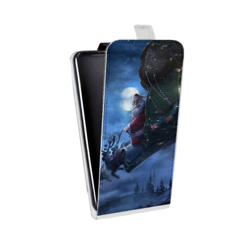 Дизайнерский вертикальный чехол-книжка для Alcatel One Touch Pop D5 Дед мороз и Санта (на заказ)