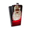 Дизайнерский вертикальный чехол-книжка для HTC One M9 Дед мороз и Санта