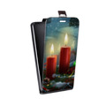 Дизайнерский вертикальный чехол-книжка для Iphone 6 Plus/6s Plus Новогодние свечки