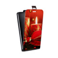 Дизайнерский вертикальный чехол-книжка для HTC One M9 Новогодние свечки