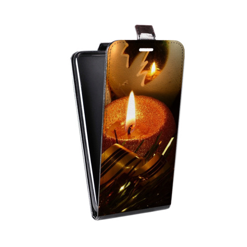 Дизайнерский вертикальный чехол-книжка для ASUS ZenFone Max Новогодние свечки