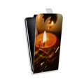 Дизайнерский вертикальный чехол-книжка для Iphone 12 Pro Новогодние свечки