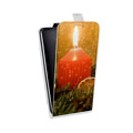 Дизайнерский вертикальный чехол-книжка для Iphone 12 Pro Новогодние свечки