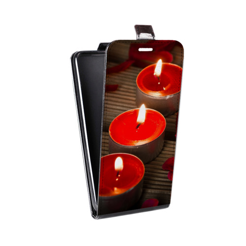 Дизайнерский вертикальный чехол-книжка для Sony Xperia XZ Новогодние свечки