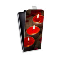 Дизайнерский вертикальный чехол-книжка для Lenovo A859 Ideaphone Новогодние свечки