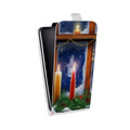 Дизайнерский вертикальный чехол-книжка для ASUS ZenFone Go ZB500KL Новогодние свечки