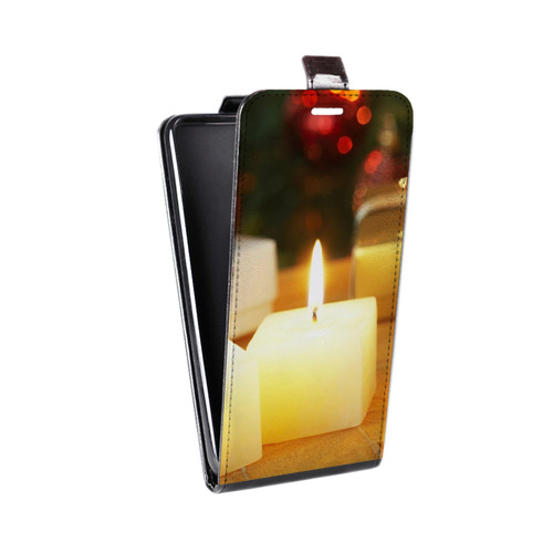 Дизайнерский вертикальный чехол-книжка для Microsoft Lumia 535 Новогодние свечки