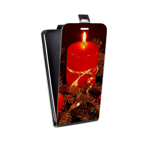 Дизайнерский вертикальный чехол-книжка для Sony Xperia XZ Новогодние свечки