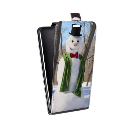 Дизайнерский вертикальный чехол-книжка для HTC Desire 601 Снеговики