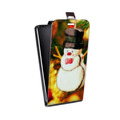 Дизайнерский вертикальный чехол-книжка для HTC Desire 530 Снеговики