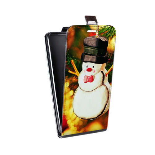 Дизайнерский вертикальный чехол-книжка для Motorola Moto G7 Play Снеговики