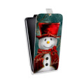 Дизайнерский вертикальный чехол-книжка для Huawei Honor 3x Снеговики