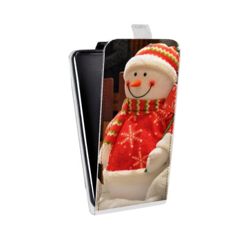 Дизайнерский вертикальный чехол-книжка для Samsung Galaxy Alpha Снеговики (на заказ)