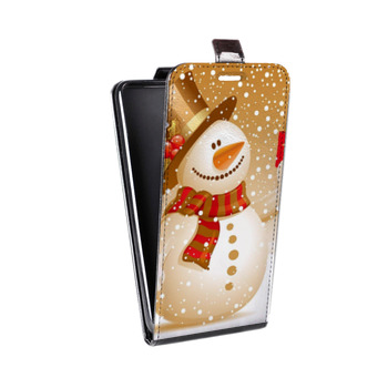 Дизайнерский вертикальный чехол-книжка для Alcatel One Touch Pop D5 Снеговики (на заказ)