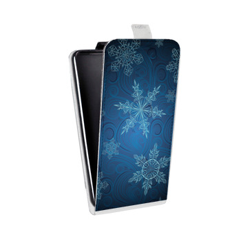 Дизайнерский вертикальный чехол-книжка для OnePlus 6T Снежинки (на заказ)