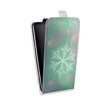 Дизайнерский вертикальный чехол-книжка для Alcatel One Touch Pop D5 Снежинки (на заказ)