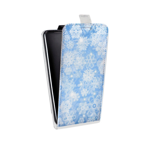 Дизайнерский вертикальный чехол-книжка для HTC One M9 Снежинки