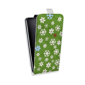 Дизайнерский вертикальный чехол-книжка для Sony Xperia E4g Снежинки (на заказ)