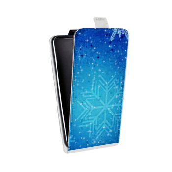 Дизайнерский вертикальный чехол-книжка для Alcatel One Touch Pop D5 Снежинки (на заказ)