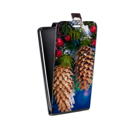 Дизайнерский вертикальный чехол-книжка для Iphone 6 Plus/6s Plus Новогодняя хвоя