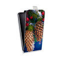 Дизайнерский вертикальный чехол-книжка для LG L70 Новогодняя хвоя