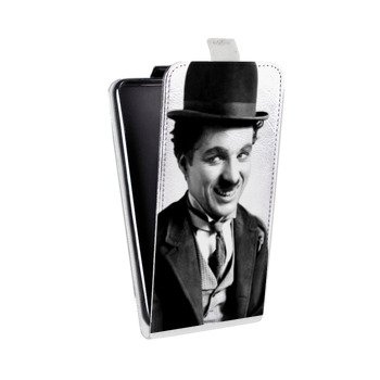 Дизайнерский вертикальный чехол-книжка для Alcatel One Touch Pop D5 Чарли Чаплин (на заказ)