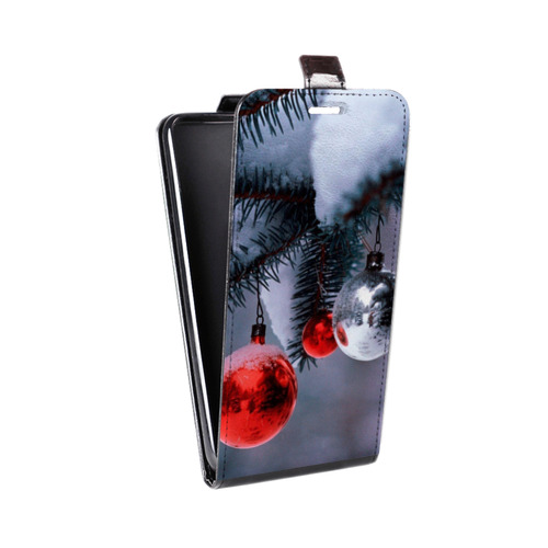 Дизайнерский вертикальный чехол-книжка для Sony Xperia XZ Новогодняя хвоя
