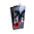 Дизайнерский вертикальный чехол-книжка для HTC One M9 Новогодняя хвоя