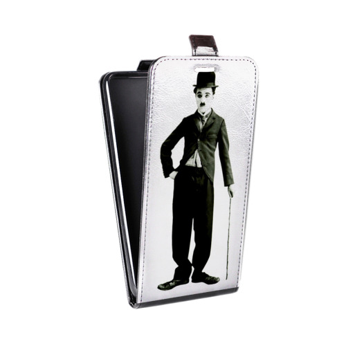 Дизайнерский вертикальный чехол-книжка для Samsung Galaxy Grand Чарли Чаплин