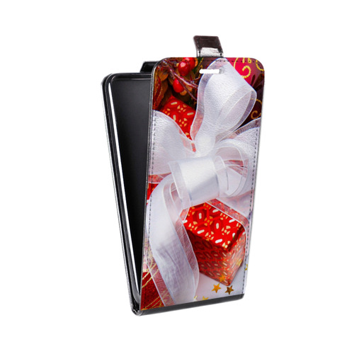 Дизайнерский вертикальный чехол-книжка для HTC Desire 400 Новогодняя хвоя