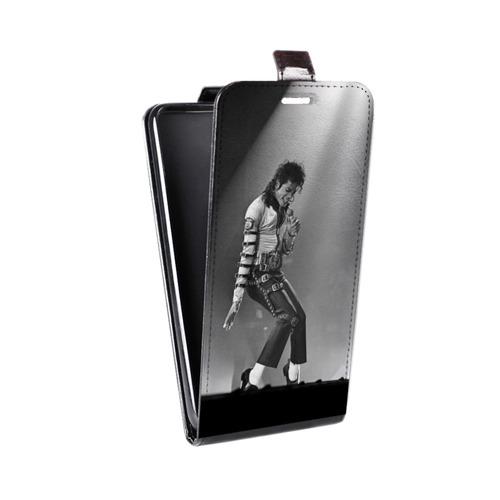 Дизайнерский вертикальный чехол-книжка для Motorola Moto E7 Plus Майкл Джексон