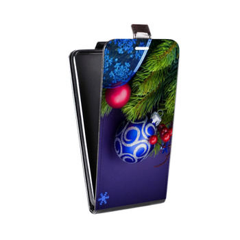 Дизайнерский вертикальный чехол-книжка для Alcatel One Touch Pop D5 Новогодняя хвоя (на заказ)