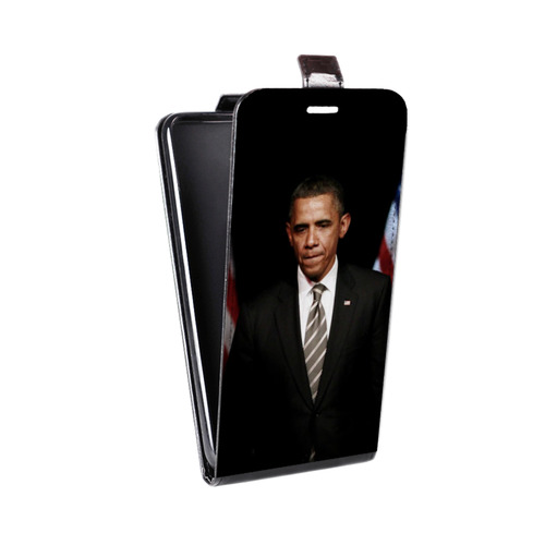 Дизайнерский вертикальный чехол-книжка для Motorola Moto G7 Барак Обама