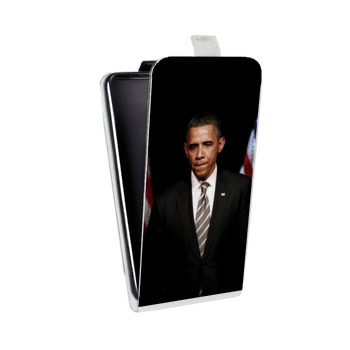 Дизайнерский вертикальный чехол-книжка для Samsung Galaxy Note 2 Барак Обама (на заказ)