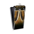 Дизайнерский вертикальный чехол-книжка для Iphone 12 Pro Новогодние бокалы