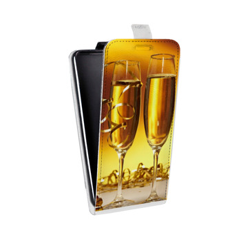 Дизайнерский вертикальный чехол-книжка для Alcatel One Touch Pop D5 Новогодние бокалы (на заказ)