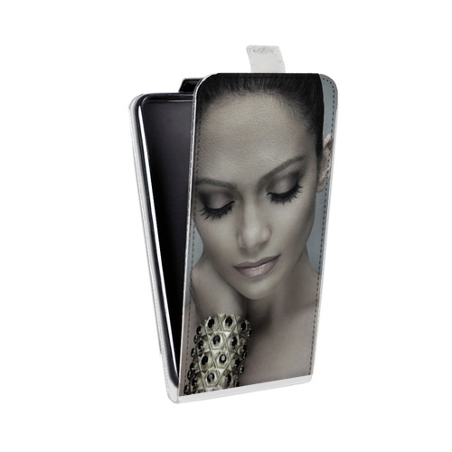 Дизайнерский вертикальный чехол-книжка для HTC Desire 516 Дженнифер Лопес