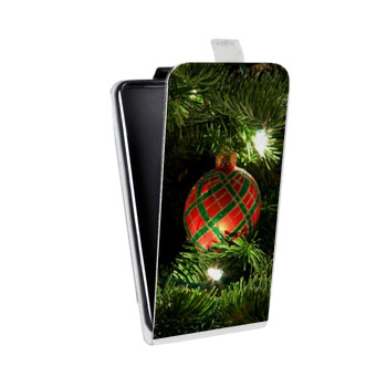 Дизайнерский вертикальный чехол-книжка для Sony Xperia E4g Новогодние шары (на заказ)