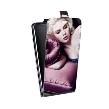 Дизайнерский вертикальный чехол-книжка для Sony Xperia E4g Скарлет Йохансон (на заказ)